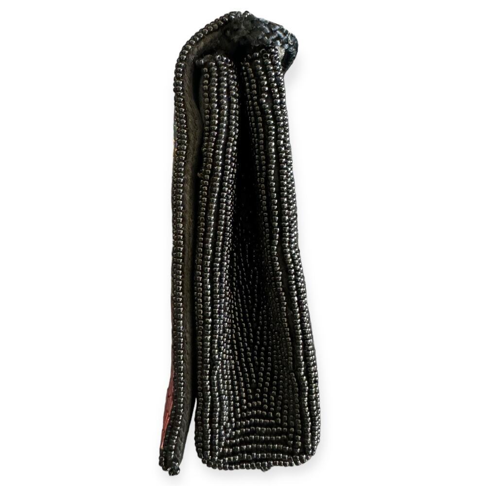 Vintage La Regale Beaded Clutch Purse Black Beaded Bag Evening Bag Wedding Bag - Picture 3 of 10